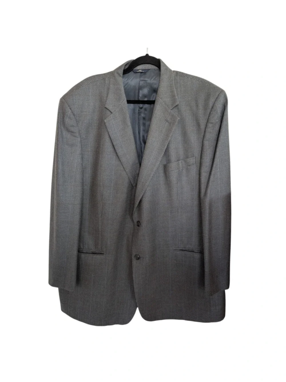 346 Brooks Brothers Sport Coat Mens 48L Long Blue Glen Check Wool & Silk